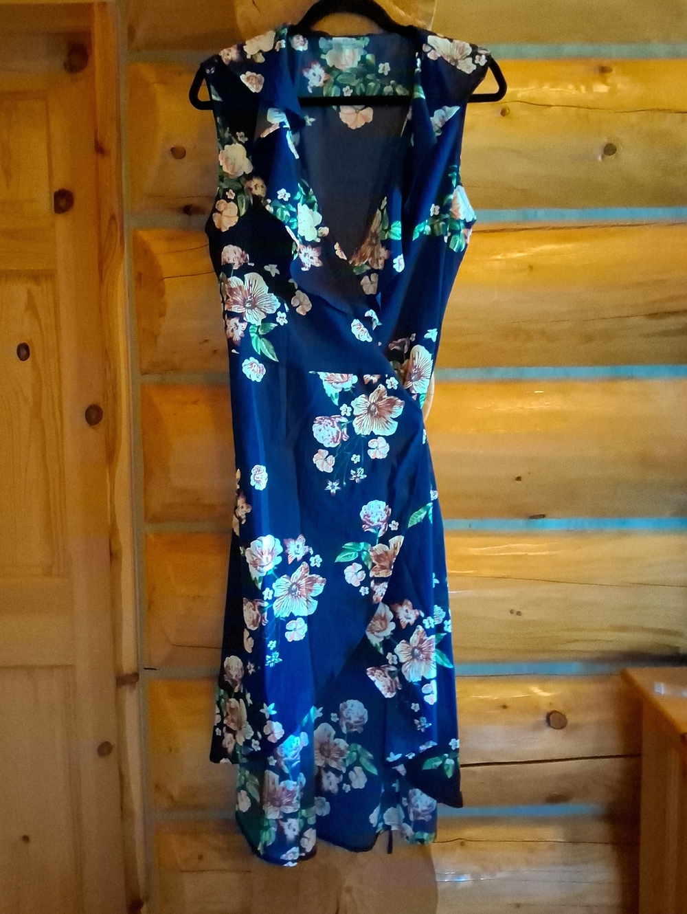 Arianna By Howard's Floral Navy Wrap Midi Dress - Navy Floral